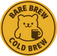 Bare Brew Cold Brew Coffee Logo – Bear mascot on yellow background
