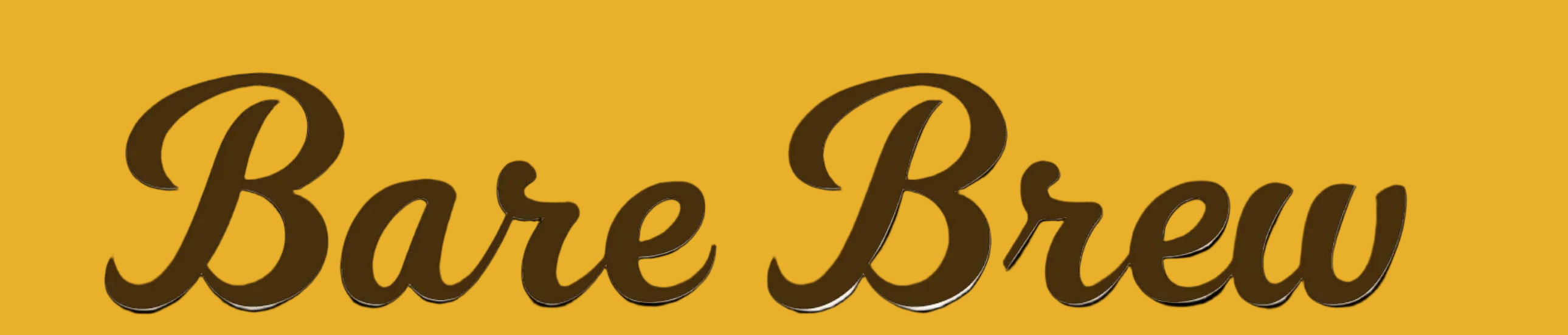 Bare Brew text custom cusive font for Bare Brew brand