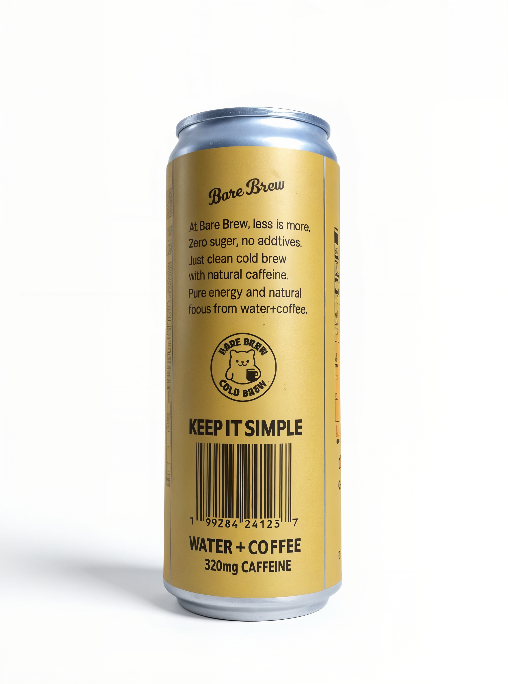 Bare Brew Cold Brew Coffee can clean product shot